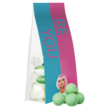 Waldmeister-Brause Bonbons, ca. 40g, Express Blockbodenbeutel mit Werbereiter