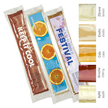 Wassereis im 5er Sortenmix (Apfel, Kirsche, Cola, Exotic, Zitrone), 30 ml, Express Schlauchtüte mit Etikett
