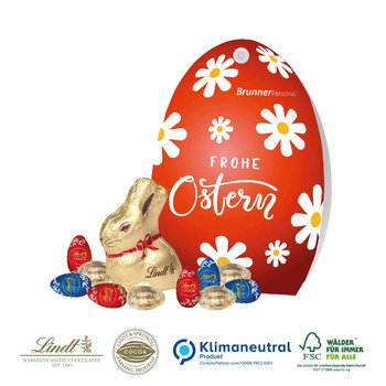 Werbe-Osterei mit Goldhase und Schoko-Eier von Lindt