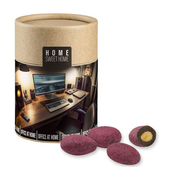 Zartbitter-Himbeer Mandeln, ca. 80g, Biologisch abbaubare Eco Pappdose Midi
