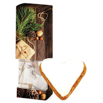 Zimt-Apfelherz, ca. 80g, Faltschachtel mit Sichtfenster