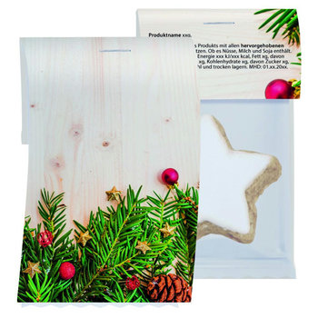 Zimtsterne, ca. 7g, Express Flowpack mit Werbereiter
