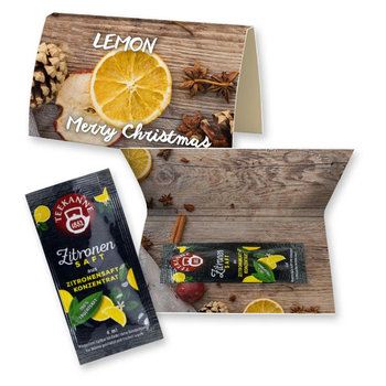 Zitronensaft, ca. 4g, Werbekarte gefaltet