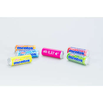 mentos Mini in der Werbebanderole